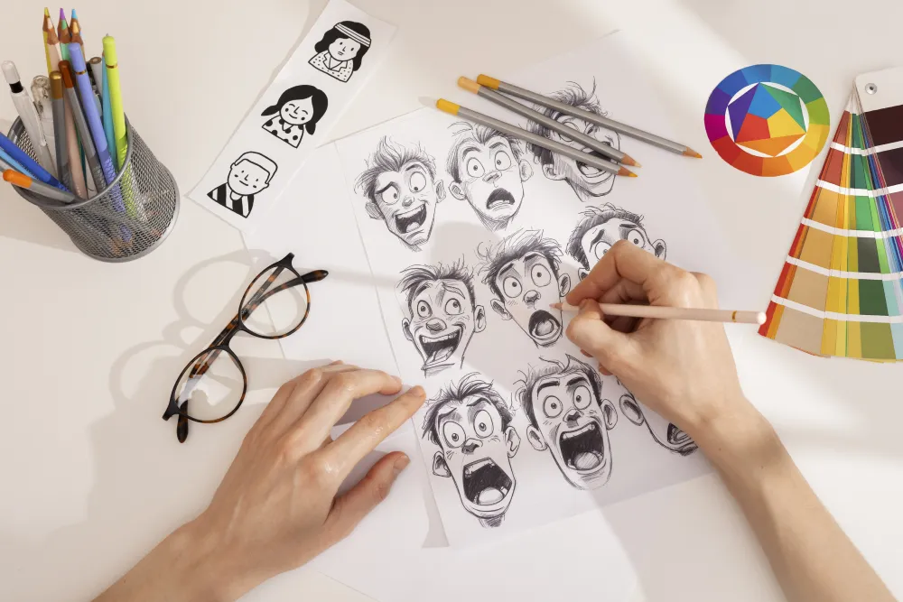 Création de personnages illustrant la définition d'un avatar client pour une stratégie éditoriale